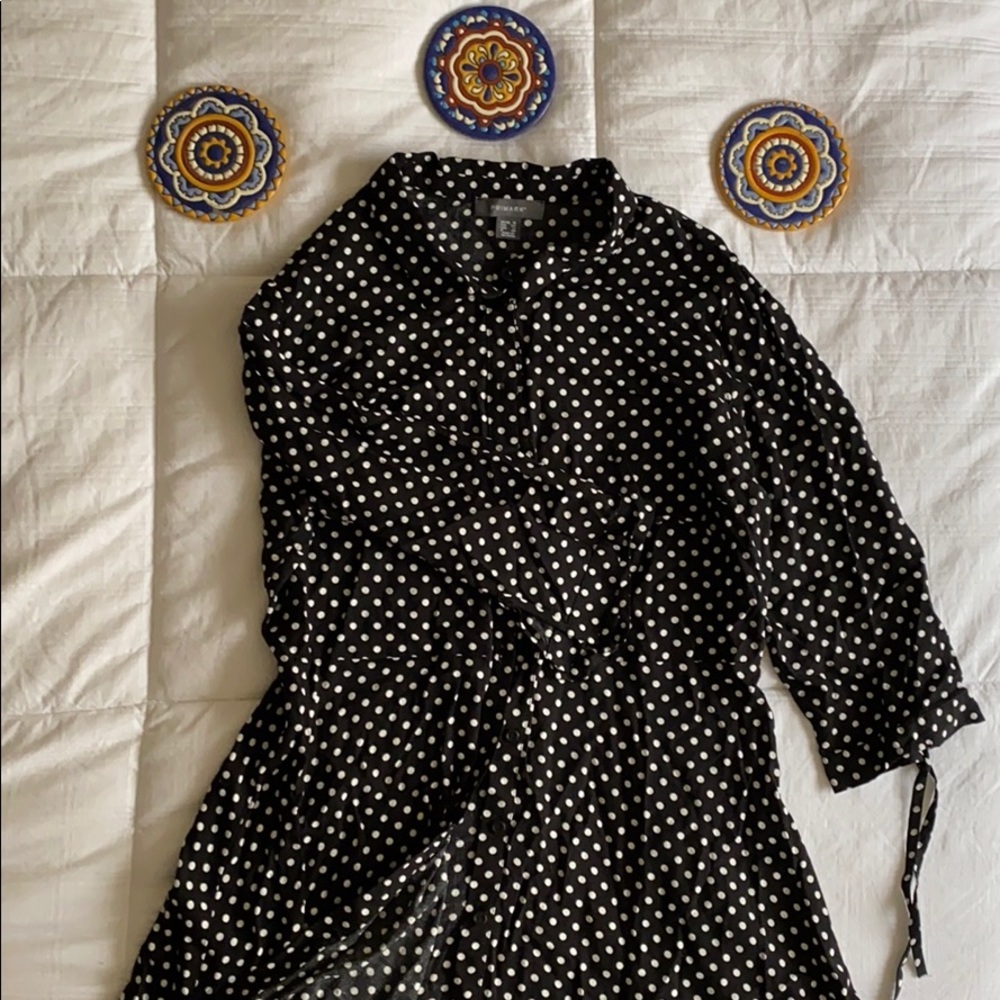 Primark Button down polka dot dress